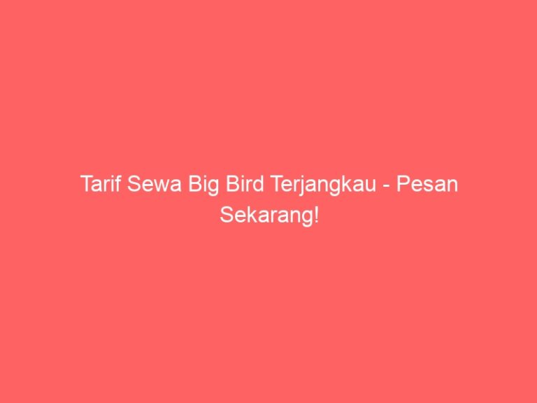 Tarif Sewa Big Bird Terjangkau – Pesan Sekarang!